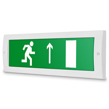 Световое табло «Направление к эвакуационному выходу прямо (правосторонний)», Молния (12В)